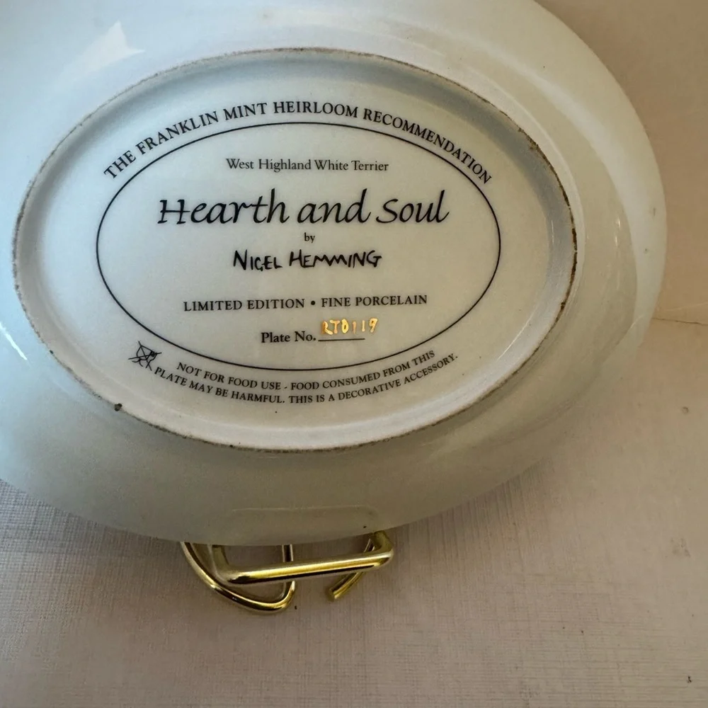 The Franklin Mint Plate “Hearth And Soul” by Nigel Hemming Limited Edition EUC